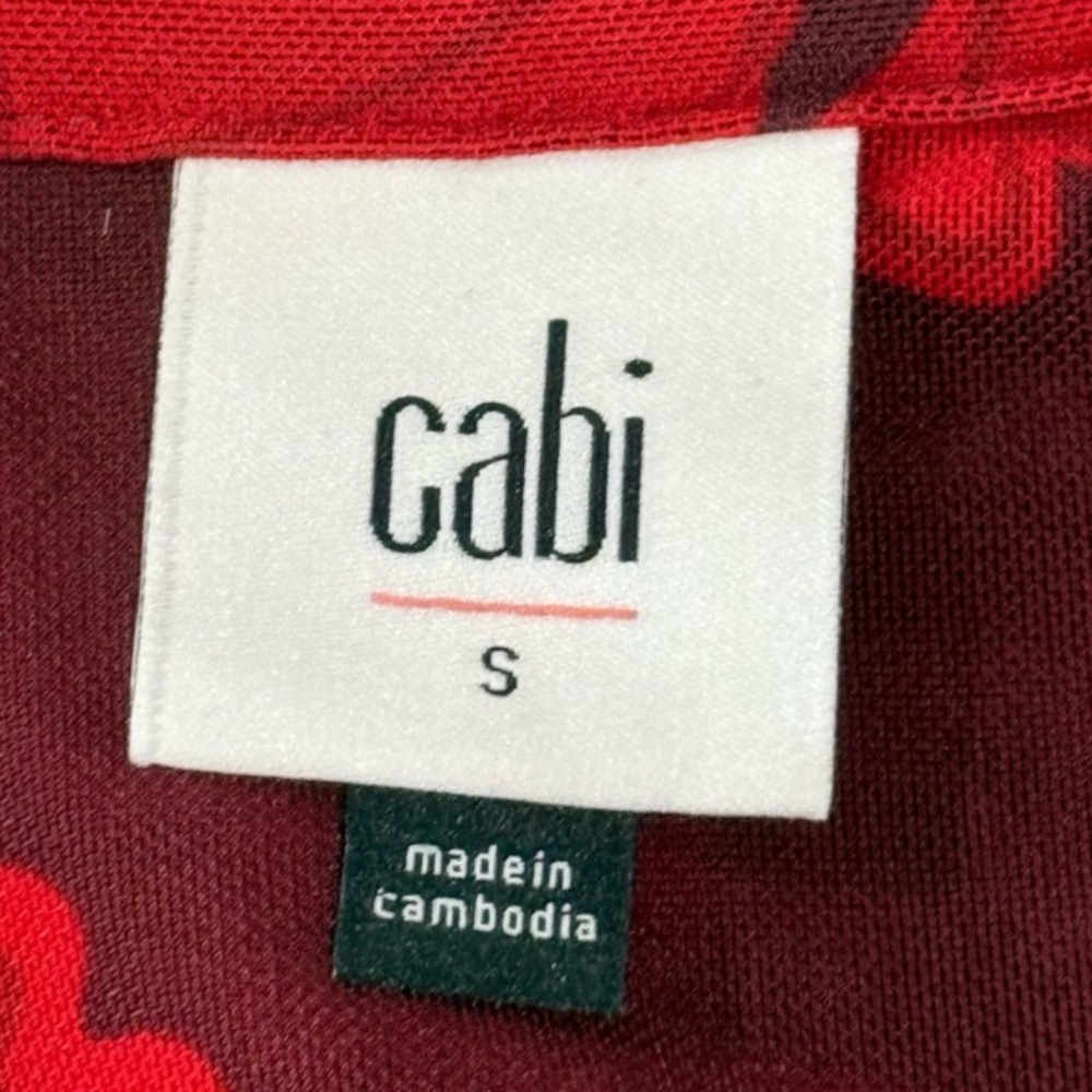 CAbi • “Fire & Ice” Red Floral Button Down Floral Midi Shirt Dress - Picture 11 of 14